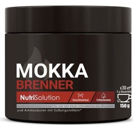 Mokka Brenner Kaffee-Nahrungsergänzungsmittel Verpackung, 150 Gramm Pulver zur Stoffwechselunterstützung